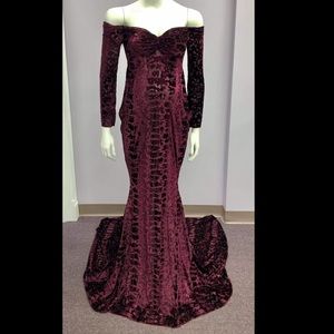 Maroon maternity maxi dress